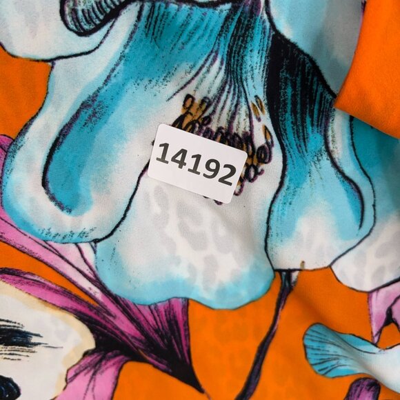 Chicos Dress Womens 000 Orange Floral Leopard Reversible Coastal Resort Vacation - Picture 13 of 13